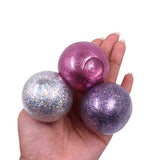 Dazzle Drop Balls: Glitter Squishy Balls – Set of 4 (Holographic, Pink, Silver & Gold) Stress Relief & Sensory Play | Sticky, Squishy & Sparkly Fun for Kids & Adults