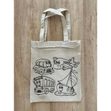 DIY Colouring Little Boat, Plane, Car, Bus Tote Bag