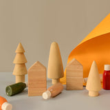Wooden  DIY- Trees + House