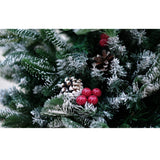 Swen 6 feet NorthLight Flocked Christmas Tree Pinecones and Cherries