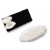 Black white embroidery clips