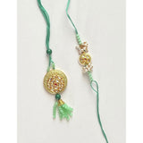 Utsav Kundan Rakhi and Lumba Set - Gorgeous Green
