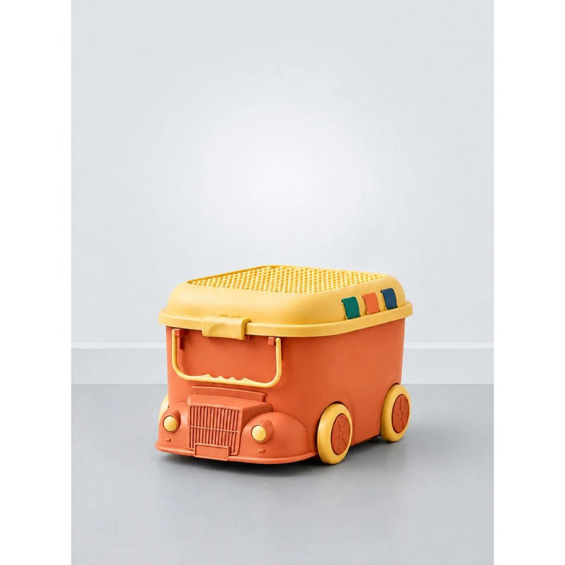 Orange Cartoon Toy Bus-Shaped Kids Mini Toys/Cars Storage Box