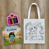 DIY Colouring Lord Krishna Tote Bag