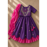 Purple Embroidered Lehenga set