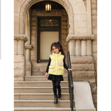 Yellow Teddy Puffer Sleeveless Winter Jacket for Kids
