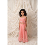 3D flower Spaghetti Top & Palazzo set