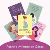 Bump to Baby Positive Journey Cards for Mom-to-Be | 21 Pregnancy Affirmation & Mindfulness Cards | 16 Uplifting Affirmations + 5 Calming Coloring Cards