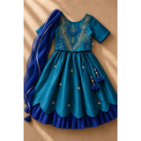 Teal Embroidered Lehenga Set