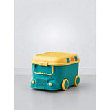 Teal Cartoon Toy Bus-Shaped Kids Mini Toys/Cars Storage Box
