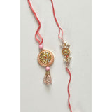 Utsav Kundan Rakhi and Lumba Set - Pretty Pink