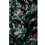 Swen 6 feet NorthLight Flocked Christmas Tree Pinecones and Cherries