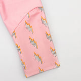 3 pcs Pink ThunderBolt Matching Top,Leggings & Jacket style Swimwear set for Pre teens & Teens