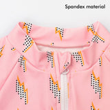3 pcs Pink ThunderBolt Matching Top,Leggings & Jacket style Swimwear set for Pre teens & Teens