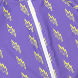 3 pcs Purple ThunderBolt Matching Top,leggings & Jacket style Swimwear set for Pre Teens & Teens