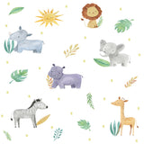 Organic Fitted Cot Sheet- Safari Animals