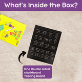 Berrybee Reusable Double Sided Tracing Chalkboard Handwriting Practice Board, Gift for Toddlers (Hindi Varnmala)