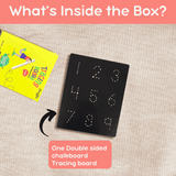 Berrybee Reusable Double Sided Tracing Chalkboard Handwriting Practice Board, Gift for Toddlers (Maths)