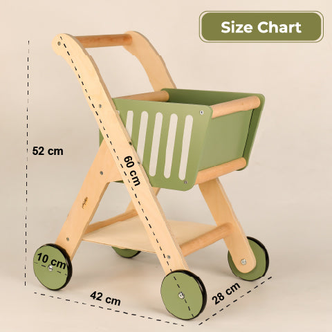 Shop 'N' Roll - Educational Wooden Toy Role Play Grocery Store Shopping Trolley