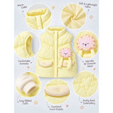 Yellow Teddy Puffer Sleeveless Winter Jacket for Kids