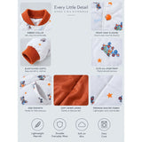 Ivory & Brown Plane Quilted Bomber Winter Jacket for Kids