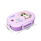 Youp Stainless Steel Purple Color Unicorn Theme Kids Lunch Box Break Time - 700 ml