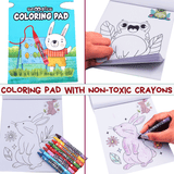 Travel Activity Tin – Activities to Go | Mess-Free Travel Fun | Reusable Sheets & Coloring Pad | Compact & Portable | Screen-Free Creativity On-the-Go