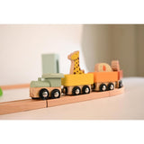 Playbox Wooden Wild Track Train Playset Vehicle with Magnetic Train Engine | Wooden Toy Playset for Toddler & Kids Baby Toys