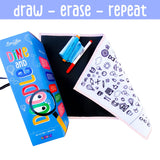 Berrybee Dine Doodle Mat-Reversible & Reusable Mat with 1 Erasable Marker and Chalk