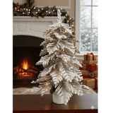 Swen 2 feet Luce Tabletop Christmas Tree with Frosting and Woodden Base