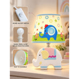 Blue Ceramic Elephant side Bed Table Lamp, Kids Room Decor