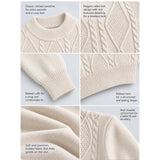 Cream Cable-Knit Winter Cardigan, Christmas Sweater for Kids