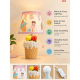 White ceramic Ice Cream side Bed Table Lamp, Kids Room Decor