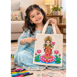 DIY Colouring Goddess Lakshmi Tote Bag