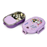 Youp Stainless Steel Purple Color Unicorn Theme Kids Lunch Box Break Time - 700 ml