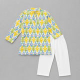 Boys Kurta Set- Colorful Ikkat
