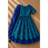 Teal Embroidered Lehenga Set