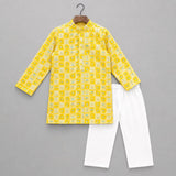 Boys Kurta Set- Marigold