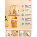 Pink ceramic Ice Cream Table side Bed Table Lamp, Kids Room Decor
