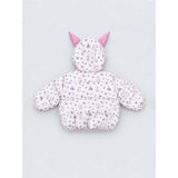 Pink Bunny Flower Quilted Hooded Winter Jacket for Kids