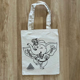 DIY Colouring Dancing Ganesha Tote Bag