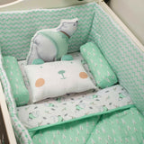 Organic Cot Bumper- Zig Zag