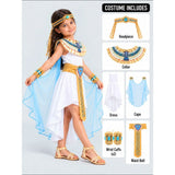White & Gold Nile Girl, Kids Halloween Costume Fancy Dress Up