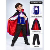 Black & Blue Coat Vampire, Kids Halloween Costume Fancy Dress Up