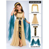 Gold & Green Egyptian Girl, Kids Halloween Costume Fancy Dress Up