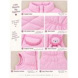 Pink Teddy Puffer Sleeveless Winter Jacket for Kids