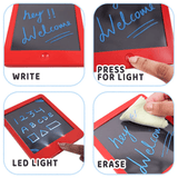 Glimmer Board - Drawing Pad with 2 Light Effects, Reusable Neon Pen & Easy Clean Wipe
