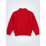 Red Christmas 2 Tree & Santa Knitted Winter Cardigan, Christmas Sweater for Kids