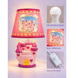Pink Princess ceramic Castle side Bed Table Lamp, Kids Room Decor