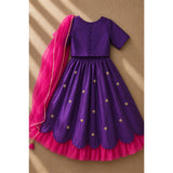 Purple Embroidered Lehenga set
